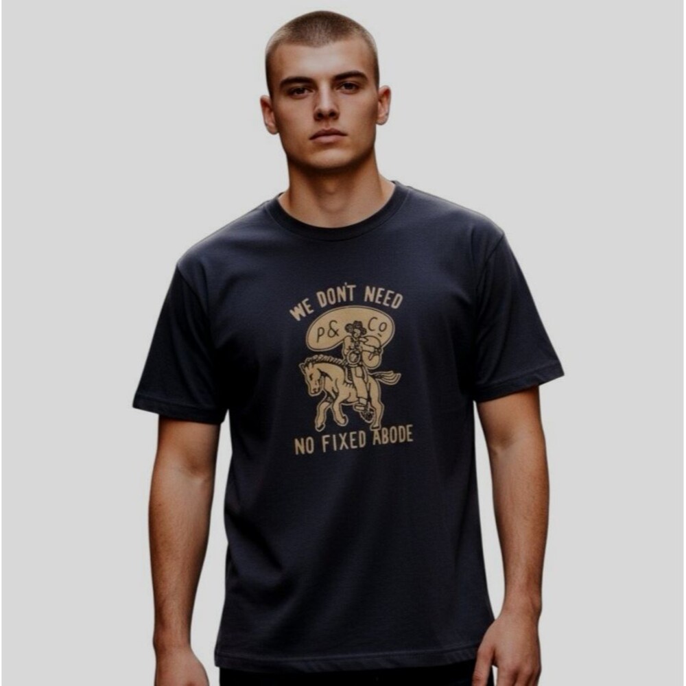 Men's Black Graphic Tee - Short Sleeve